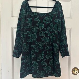 Abercrombie Crepe Mini Dress Green Black Size L